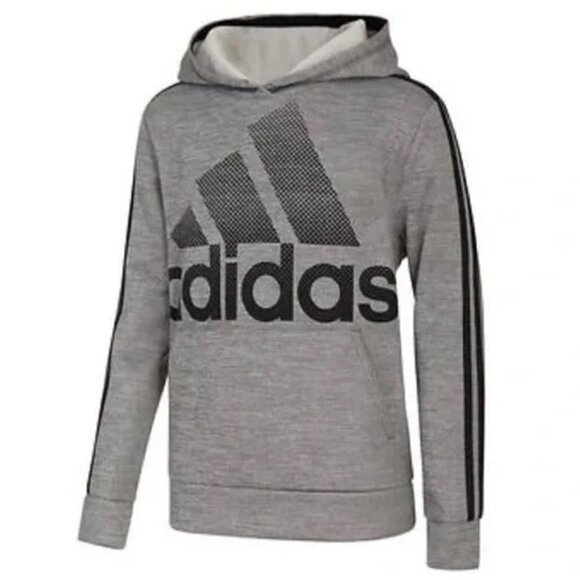 Adidas Tech Athletic Gray & Black Pullover Hoodie Boy's Size L (14/16) - Picture 1 of 4